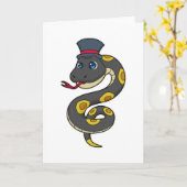 Snake with Hat Kaart (Gele Bloem)