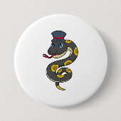 Snake with Hat Ronde Button 7,6 Cm (Voorkant)