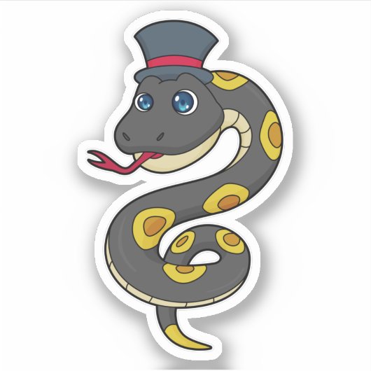 Snake with Hat Sticker (Voorkant)