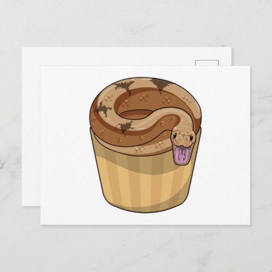 Snake with Muffin Briefkaart (Voorkant / Achterkant)