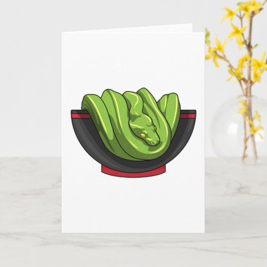 Snake with Ramen Bowl Kaart (Gele Bloem)