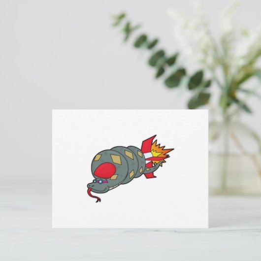 Snake with Rocket Briefkaart (Staand voorkant)