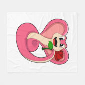 Snake with Rose Fleece Deken (Voorkant (Horizontaal))