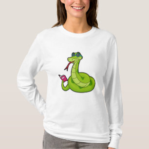 Snake with Sunglasses & Book T-shirt
