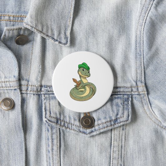 Snake with Sword Ronde Button 7,6 Cm (In situ)