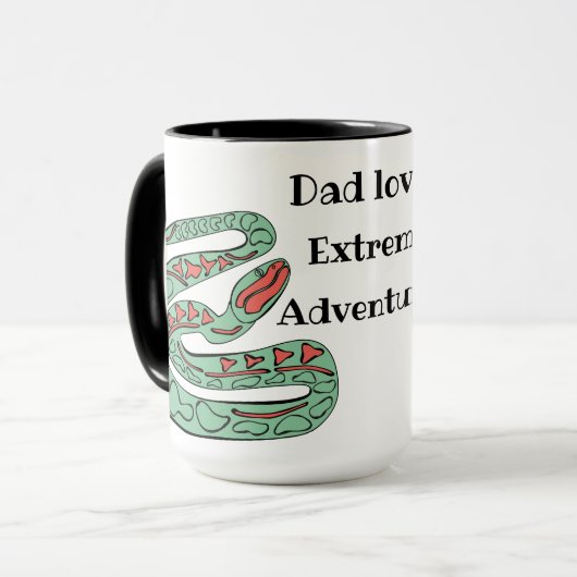 Snake World: Dad houdt van extreme avonturen. Mok (Voorkant links)