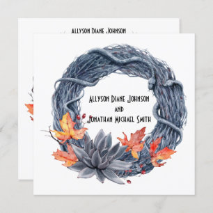 Snake Wreath Black Flowers Handfesting Weddenschap Kaart