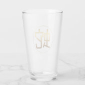 Snake Year Gold embossed effect Symbol Glass Cup Glas (Achterkant)