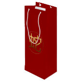 Snake Year Gold embossed symbool Wine Gift Bag Wijn Cadeautas