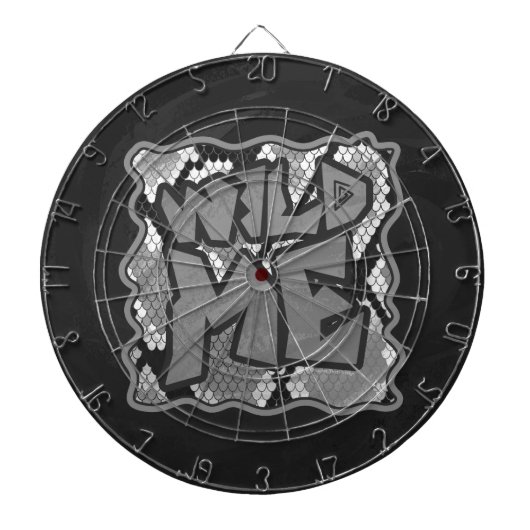 Snake Yellow en Gold Print Dartbord (Voorkant)