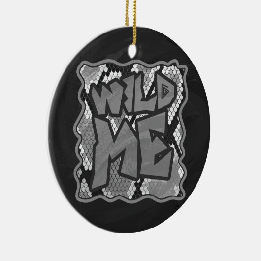 Snake Yellow en Gold Print Keramisch Ornament (Rechts)