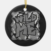 Snake Yellow en Gold Print Keramisch Ornament (Voorkant)