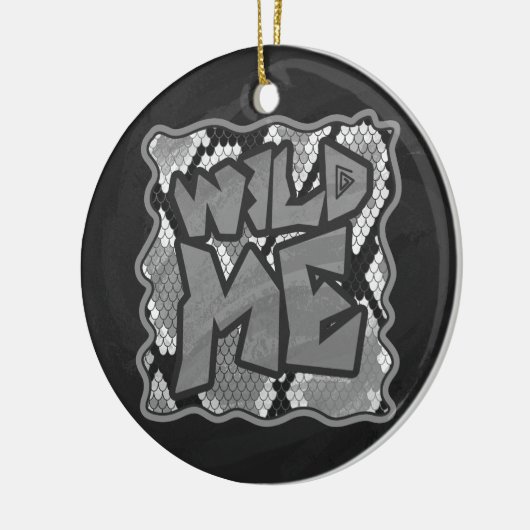 Snake Yellow en Gold Print Keramisch Ornament (Links)