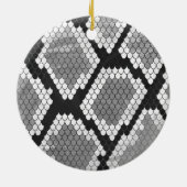 Snake Yellow en Gold Print Keramisch Ornament (Achterkant)