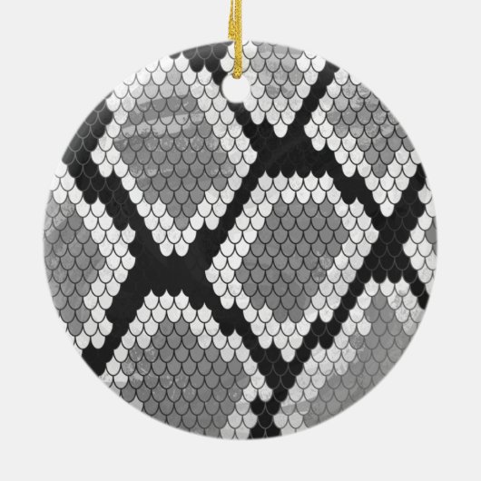 Snake Yellow en Gold Print Keramisch Ornament (Achterkant)