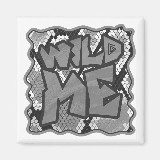 Snake Yellow en Gold Print Magneet (Voorkant)