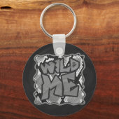 Snake Yellow en Gold Print Sleutelhanger (Voorkant)