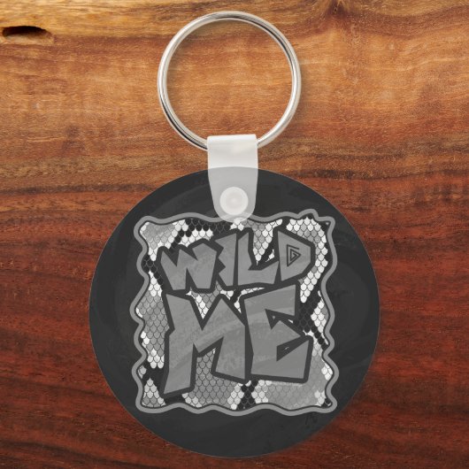 Snake Yellow en Gold Print Sleutelhanger (Voorkant)