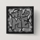 Snake Yellow en Gold Print Vierkante Button 5,1 Cm (Voorkant)