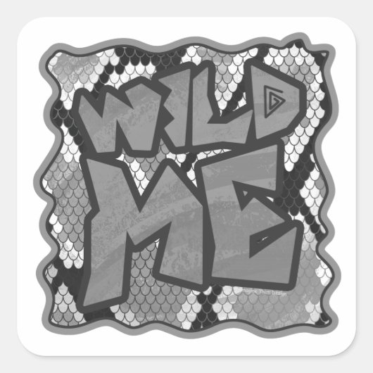 Snake Yellow en Gold Print Vierkante Sticker (Voorkant)