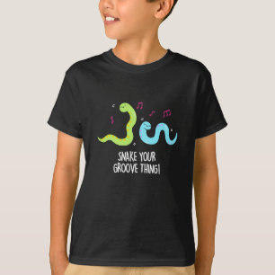 Snake Your Groove Thing Grappige Disco Pun Dark BG T-shirt