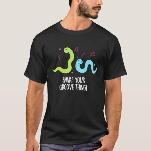Snake Your Groove Thing Grappige Disco Pun Dark BG T-shirt (Voorkant)