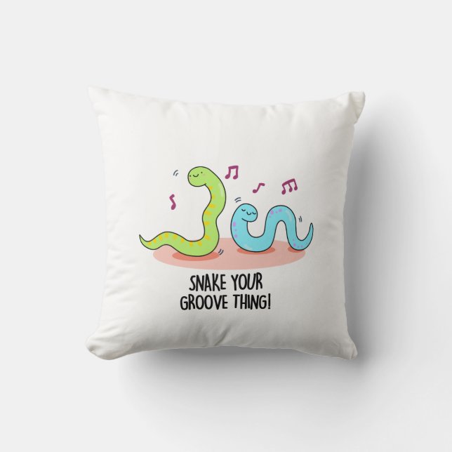 Snake Your Groove Thing Grappige Disco Pun Kussen (Voorkant)