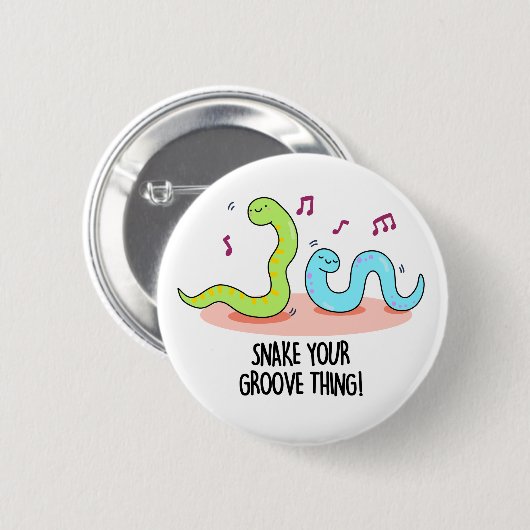 Snake Your Groove Thing Grappige Disco Pun Ronde Button 5,7 Cm (Voorkant /achterkant)