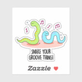 Snake Your Groove Thing Grappige Disco Pun Sticker (Vel)