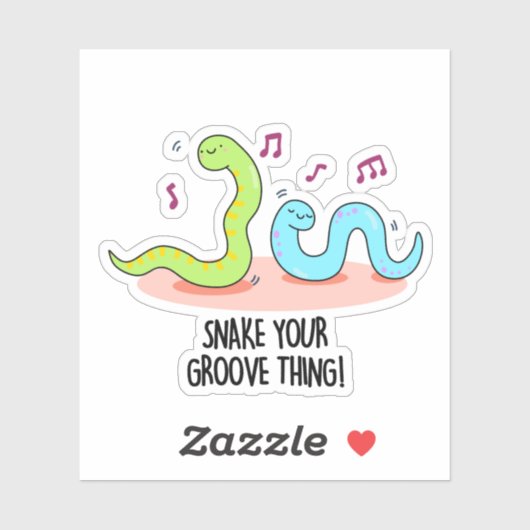 Snake Your Groove Thing Grappige Disco Pun Sticker (Vel)