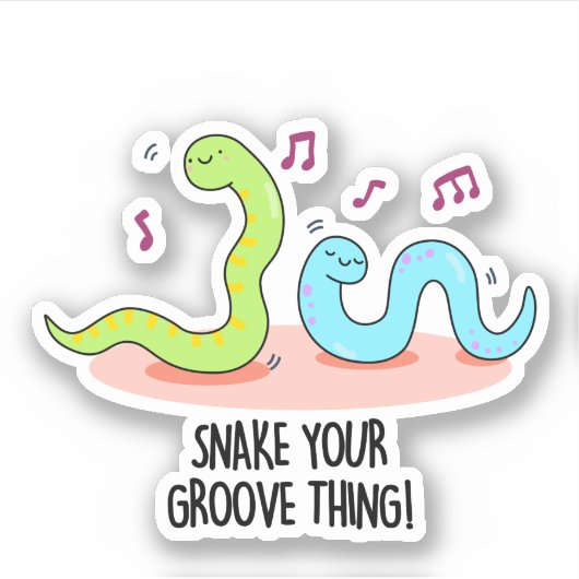 Snake Your Groove Thing Grappige Disco Pun Sticker (Voorkant)