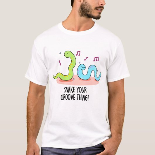 Snake Your Groove Thing Grappige Disco Pun T-shirt (Voorkant)
