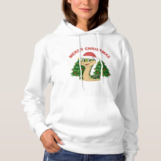 Snake Zodiac Jaar 2025 Vrolijk Kerstfeest Hoodie (Voorkant)