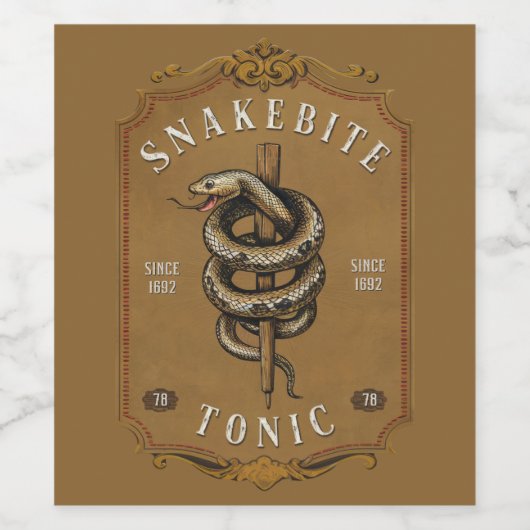 Snakebite Tonisch  Wijn Etiket (Enkel label)