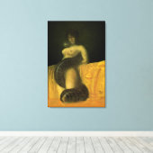 SnakeGrl Uitgerekte Canvas Muur Art 24x36 Afdruk (Insitu (Houten vloer))