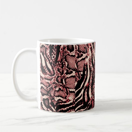snakepatroon textuur kunstdecor koffiemok (Links)