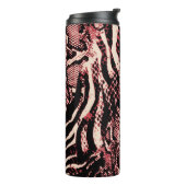 snakepatroon textuur kunstdecor thermosbeker (Gedraaid links)