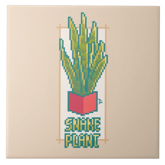 Snakeplant, Pixelart  Tegeltje (Voorkant)