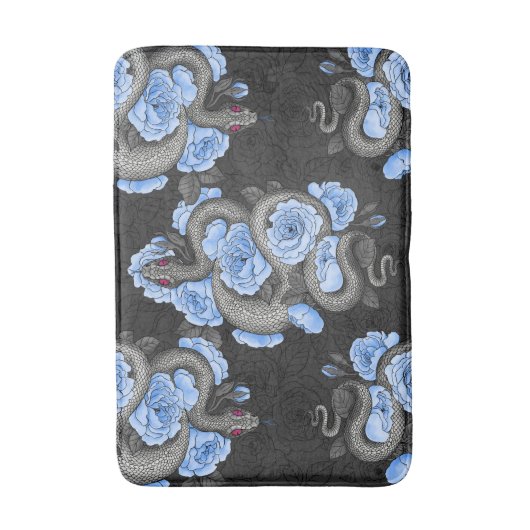 Snakes and blue roses badmat (Voorkant Verticaal)