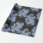 Snakes and blue roses cadeaupapier (Uitgerold)