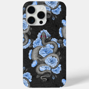 Snakes and blue roses iPhone 15 pro max hoesje