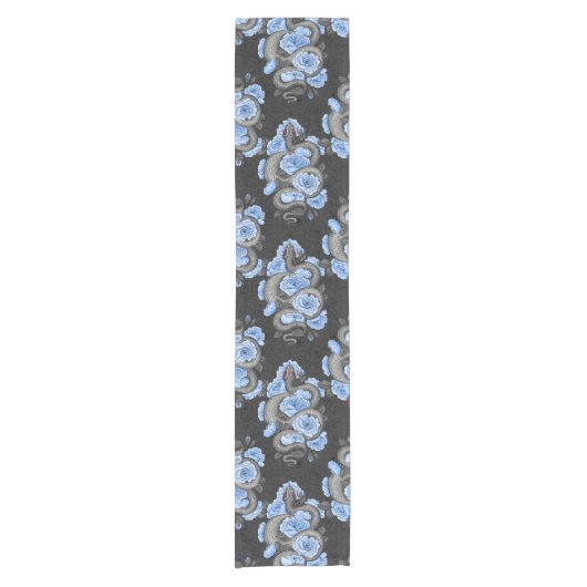 Snakes and blue roses korte tafelloper (Voorkant)
