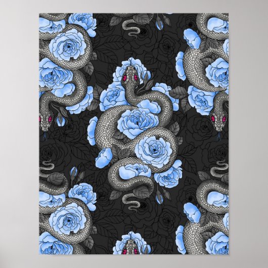 Snakes and blue roses poster (Voorkant)