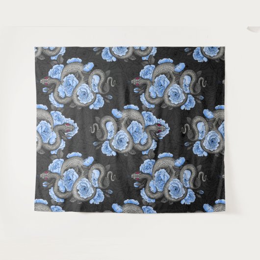 Snakes and blue roses wandkleed (Voorkant (horizontaal))