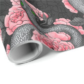 Snakes and peach roses cadeaupapier (Rol Hoek)