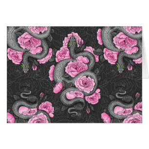 Snakes and pink roses