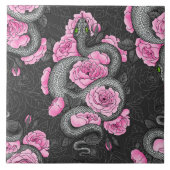 Snakes and pink roses tegeltje (Voorkant)