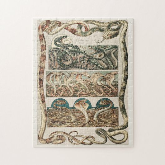 Snakes, cobra, viper, art nouveau door Anton Seder Legpuzzel (Verticaal)