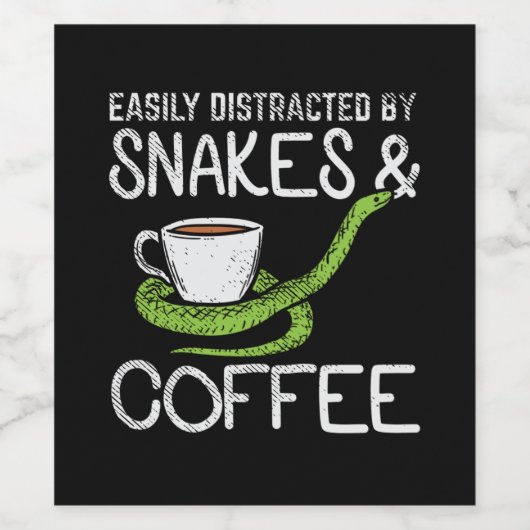 Snakes & Coffee Wijn Etiket (Enkel label)