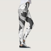 Snakes Flowers Tattoo Art Colour Leggings (Rechts)